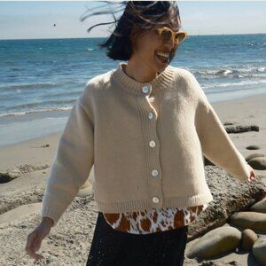 Nikki Chasin Shiloh cotton cardigan current season S oatmeal